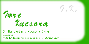 imre kucsora business card